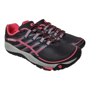 Merrell All Out Rush Running Shoes Womens 8 Black Pink Hiking Trail Gorpcore